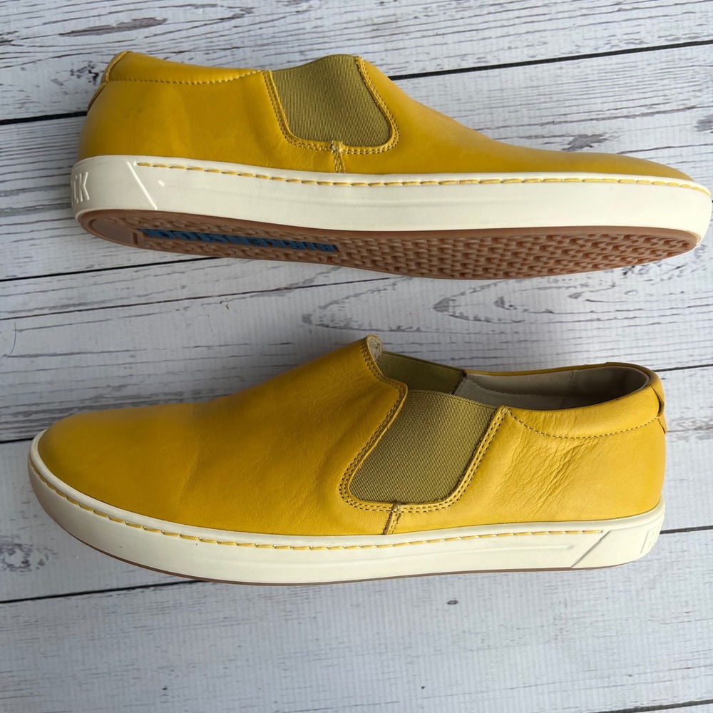 Birkenstock Unisex Yellow Leather Slip On Loafer Sneakers Comfort Shoes EU 40